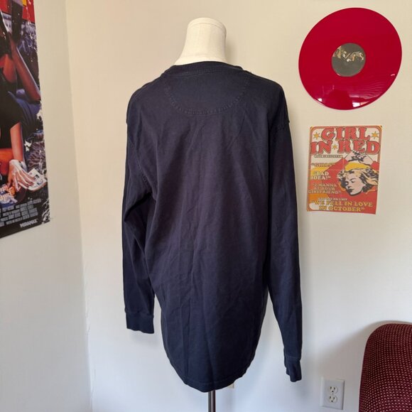 Wrangler Navy Blue Long Sleeve Work Heavy Duty Shirt - Picture 3 of 12